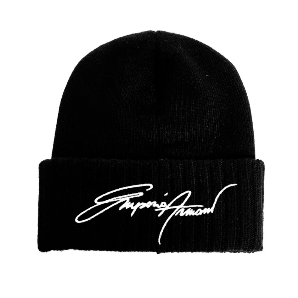 EMPORIO ARMANI Knitted XL Logo Beanie - UNISEX